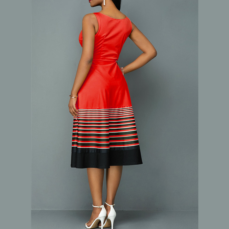 New Women's Fashion Dresses Sexy Elegant Colorful Dress Sleeveless Strap A Line Dress High Quality