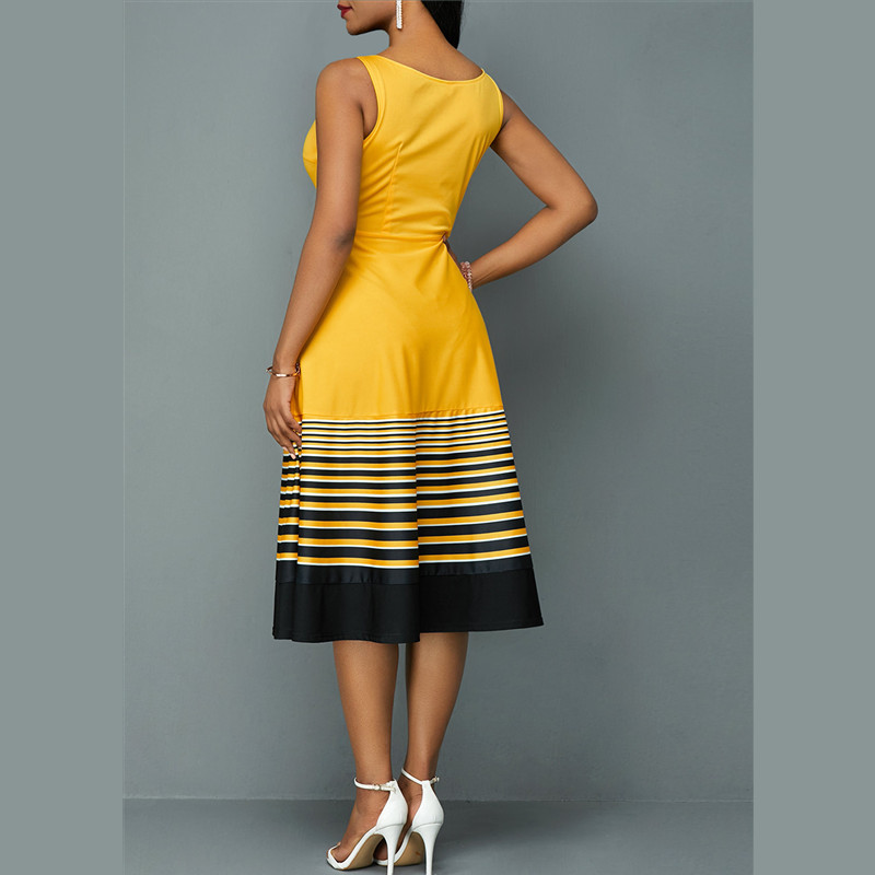 New Women's Fashion Dresses Sexy Elegant Colorful Dress Sleeveless Strap A Line Dress High Quality