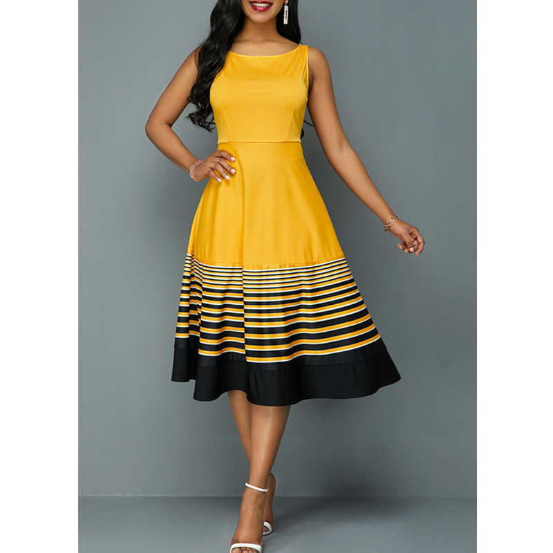 New Women's Fashion Dresses Sexy Elegant Colorful Dress Sleeveless Strap A Line Dress High Quality