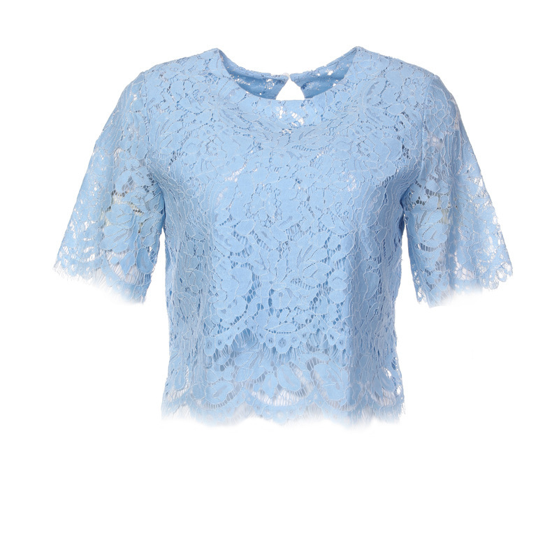 Hot Sell New Plus-Size Ladies Tops Short Sleeve Lace Short Undercoat Blouse Sexy Fashion Streetwear