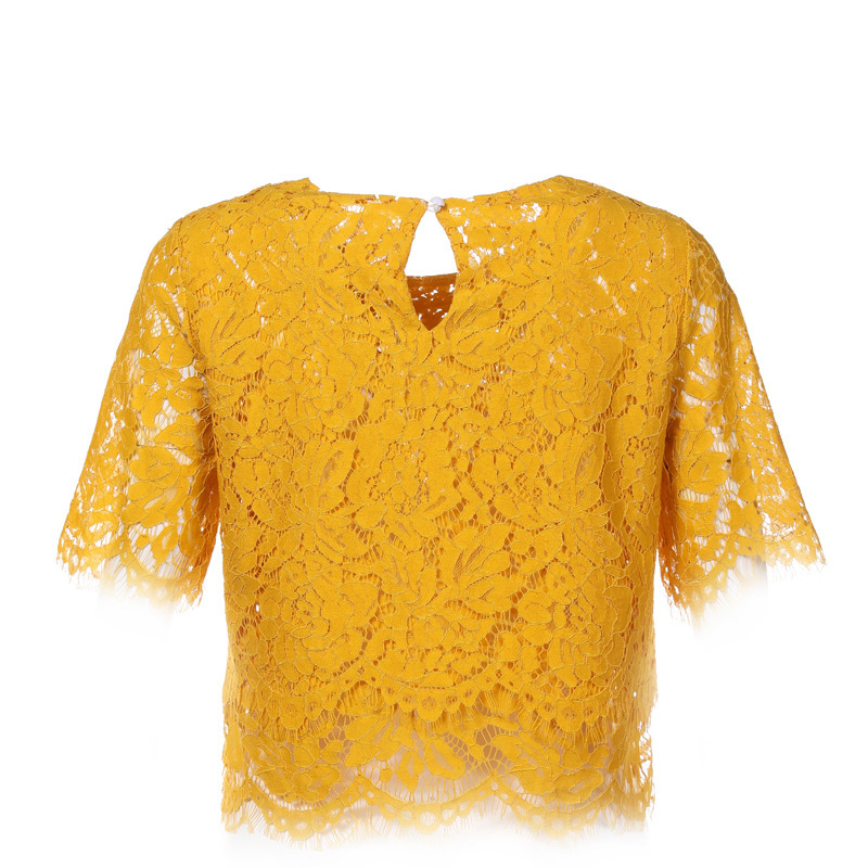 Hot Sell New Plus-Size Ladies Tops Short Sleeve Lace Short Undercoat Blouse Sexy Fashion Streetwear