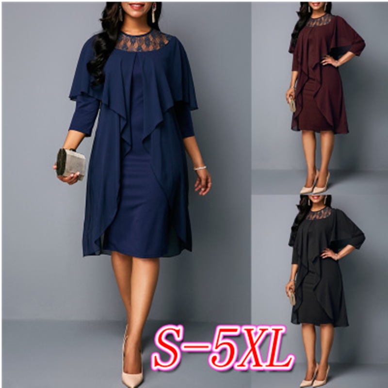 New Fashion Women's Dresses Elegant Sexy Slim Ladies Dress Seven Sleeve O-Neck Bag Hip Dress