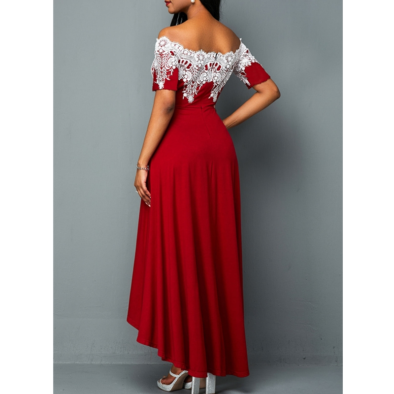 New Fashion Women's Dresses Elegant Sexy Slim Ladies Dress Short Sleeve Off-the-shoulder Dress