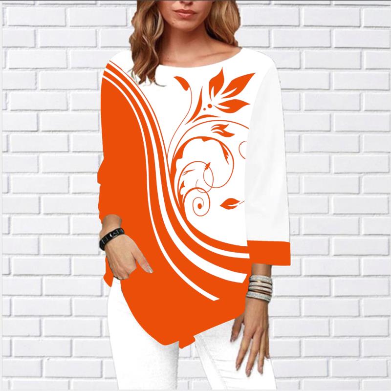 Women's Fashion Autumn Shirt Irregular Hem Long Sleeve T Shirt Casual O-Neck Ladies Tops Plus Size