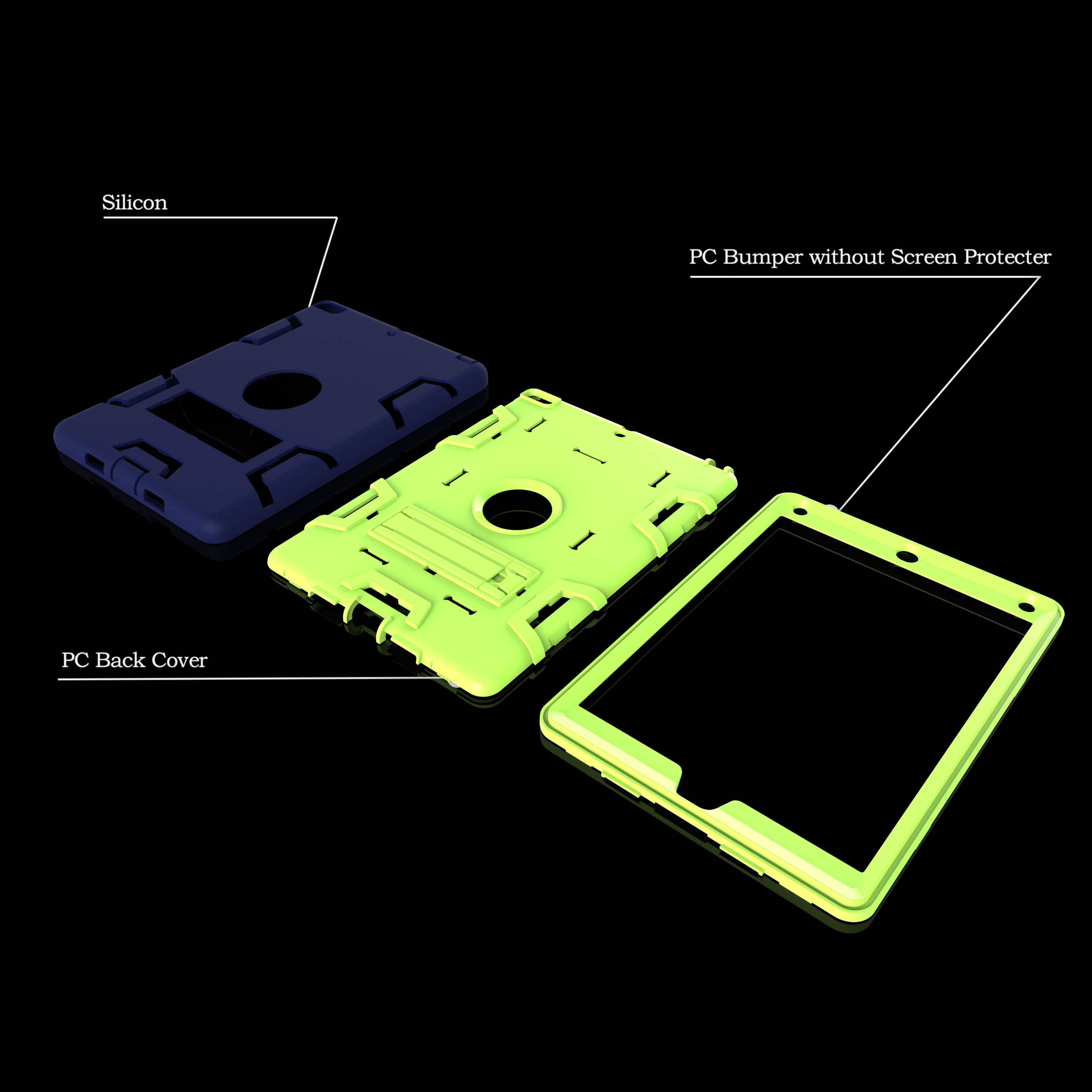 AppIe iPad pro 9.7/iPad 2 3 4/iPad mini 1 2 3 4 shockproof shatter-resistant bracket protector Cover