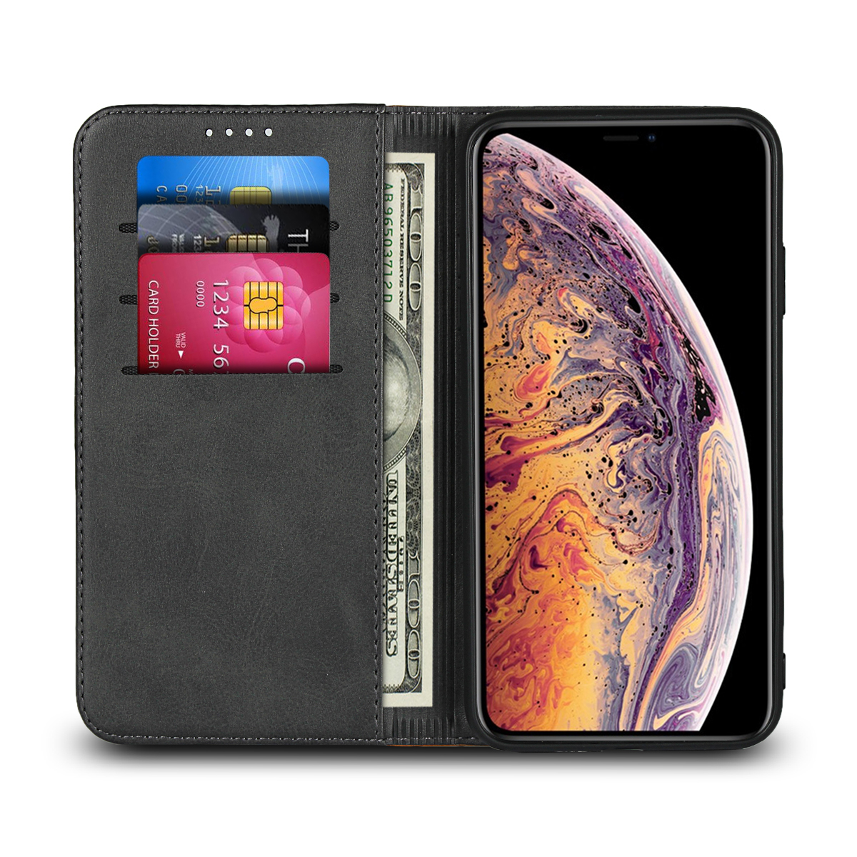 Apple iPhone Xs Max XR iPhone 7 8 Plus 6s Plus Cover shockproof protection flip wallet leather Case
