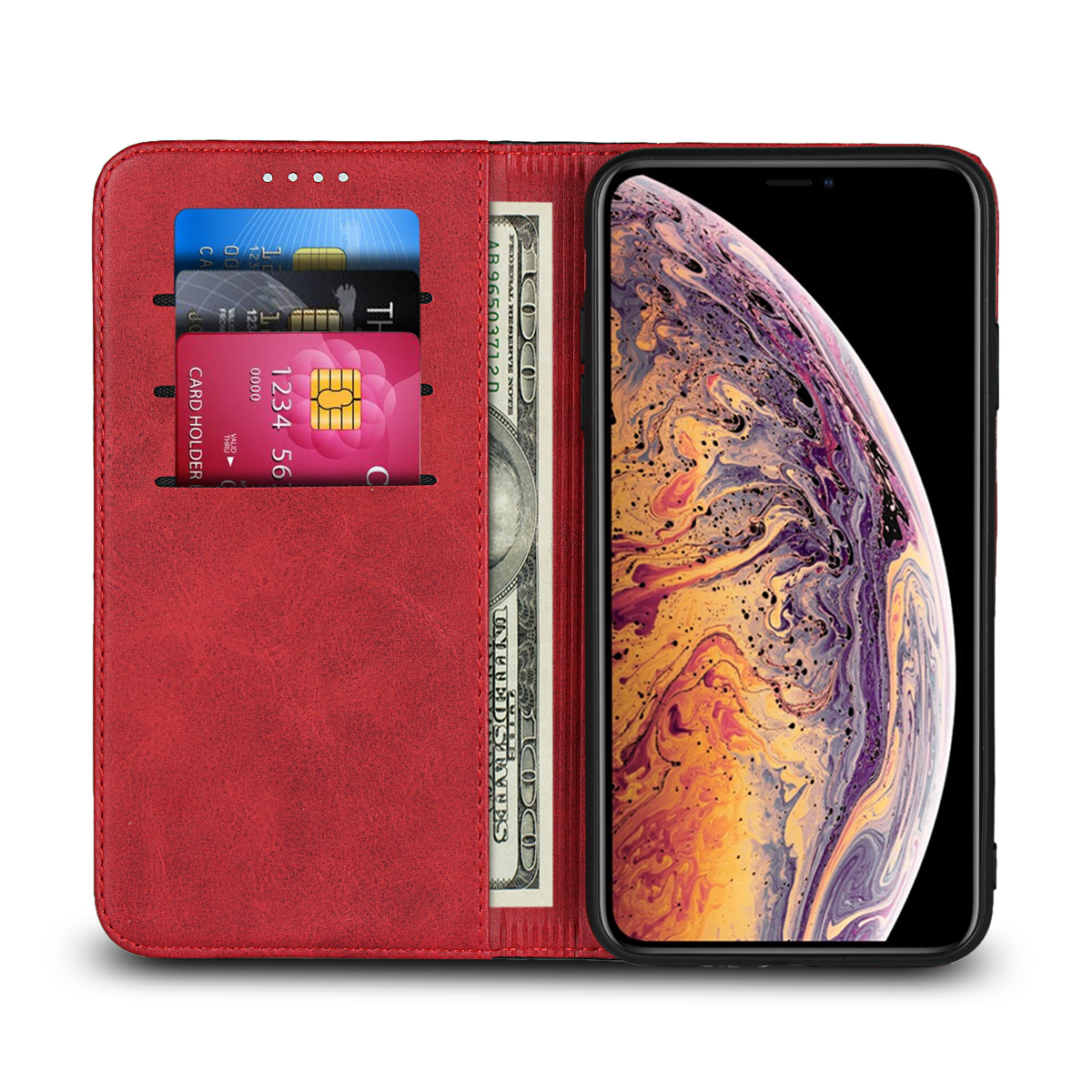 Apple iPhone Xs Max XR iPhone 7 8 Plus 6s Plus Cover shockproof protection flip wallet leather Case