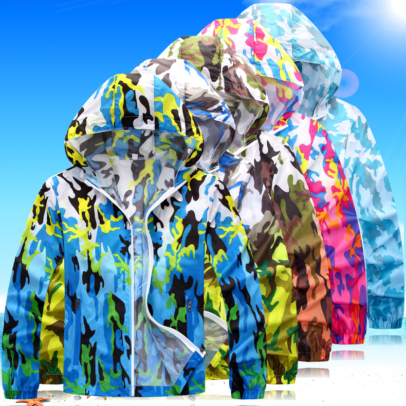 Outdoor skin coat Young men and women super light breathable coat windproof camouflage sportswear jacket lovers sunscreen clothes