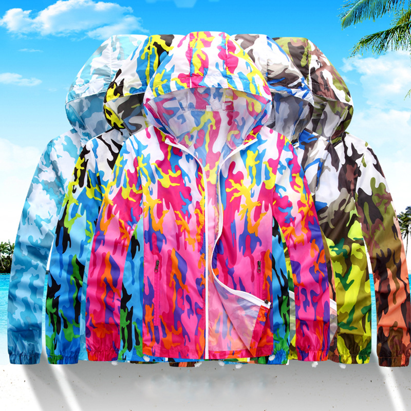 Outdoor skin coat Young men and women super light breathable coat windproof camouflage sportswear jacket lovers sunscreen clothes