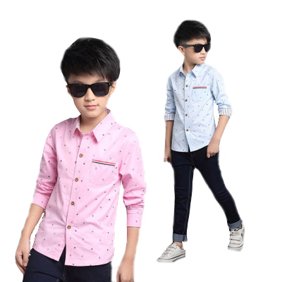 Shirt For Boys Long Sleeve School Boys Blouses Children Clothes  Kids Cotton Tops 4-14 Yrs
