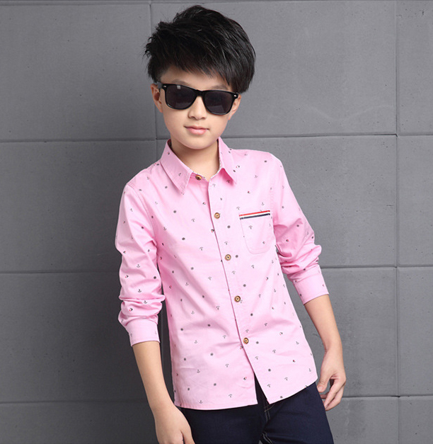 Shirt For Boys Long Sleeve School Boys Blouses Children Clothes  Kids Cotton Tops 4-14 Yrs