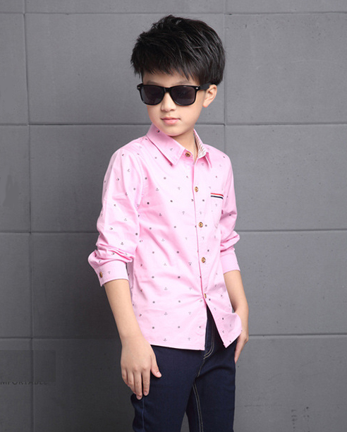 Shirt For Boys Long Sleeve School Boys Blouses Children Clothes  Kids Cotton Tops 4-14 Yrs