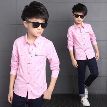 Shirt For Boys Long Sleeve School Boys Blouses Children Clothes  Kids Cotton Tops 4-14 Yrs