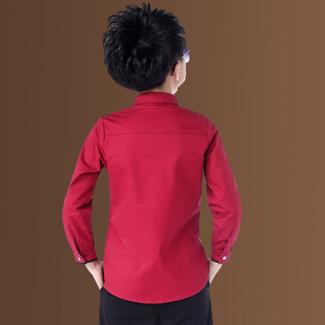Boy's Shirts Classic Solid White Tops Cotton Long Sleeve Shirt for 2-14 Yrs Children Clothes