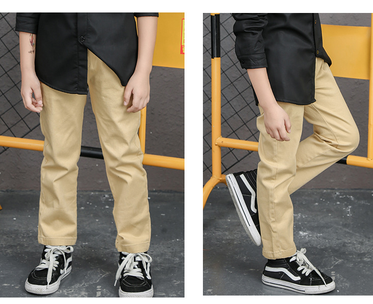 Big Boys Pants New Solid Student Straight Trousers School Uniforms for Children Clothes 4-14 Yrs
