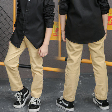 Big Boys Pants New Solid Student Straight Trousers School Uniforms for Children Clothes 4-14 Yrs