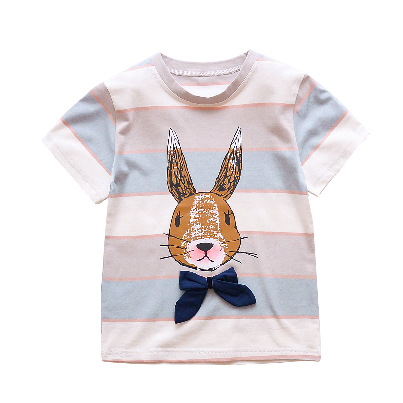 Kids Cartoon T-shirts For Girls Tops Brand Leisure Children Clothing Summer Girls T-shirts 4-12Y