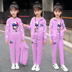 Midodo Kids Three-piece Sets For Girls Spring Autumn Girls Sportwears Hoodie Coats+T-shirts + Pants