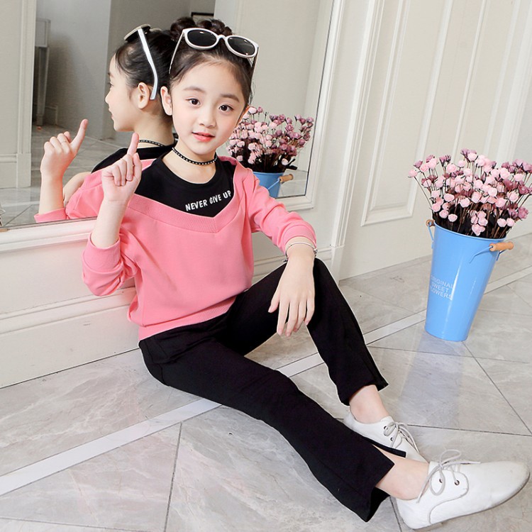 Midodo Kids Clothing Sets For Girls Sports Sets Sweatshirt + Trousers 2pcs Kids Fashion Clothes