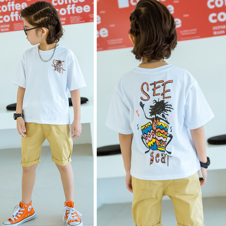 Kids T-Shirts Boy Girl Short Sleeve Tees Baby Girl Tops O-Neck Cartoon Casual Girl T Shirts Summer