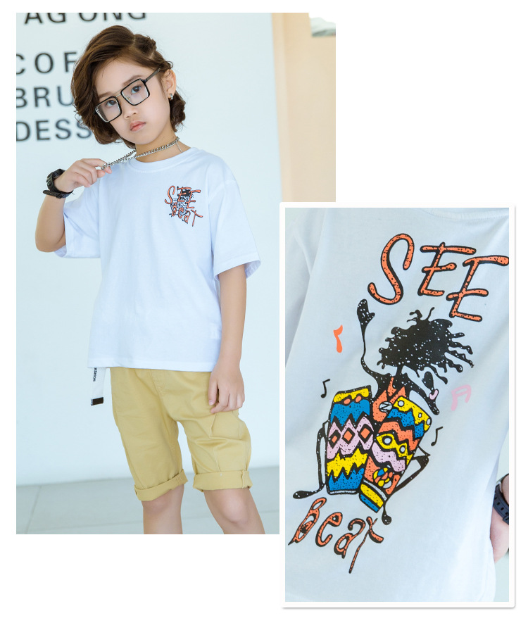Kids T-Shirts Boy Girl Short Sleeve Tees Baby Girl Tops O-Neck Cartoon Casual Girl T Shirts Summer