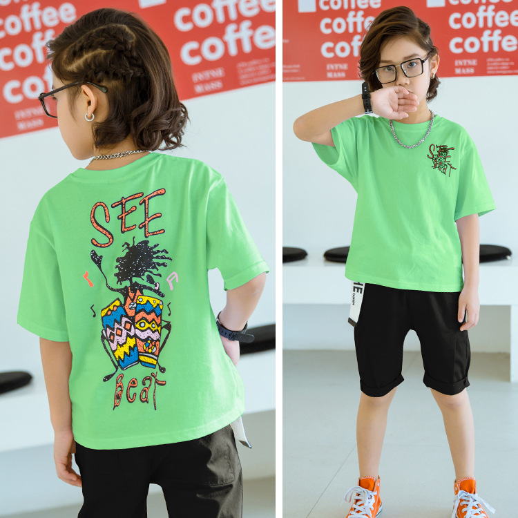 Kids T-Shirts Boy Girl Short Sleeve Tees Baby Girl Tops O-Neck Cartoon Casual Girl T Shirts Summer