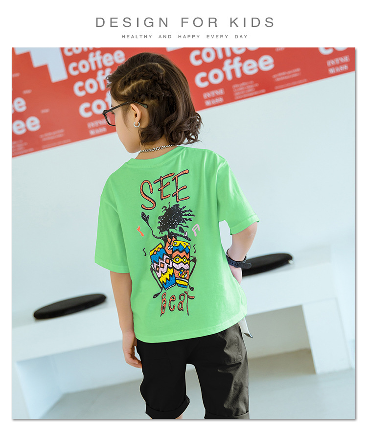 Kids T-Shirts Boy Girl Short Sleeve Tees Baby Girl Tops O-Neck Cartoon Casual Girl T Shirts Summer