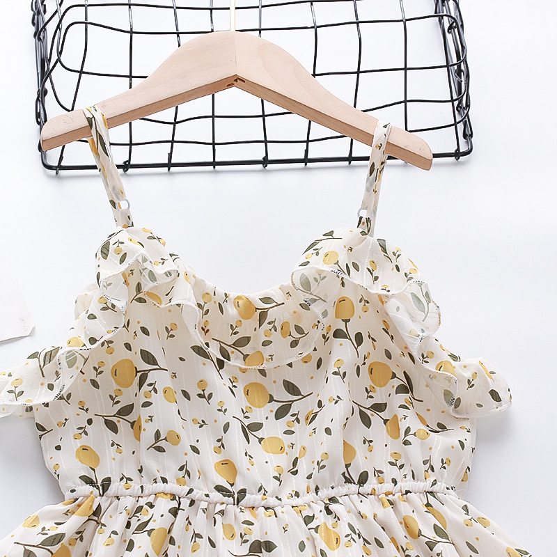 Kids Long Dresses For Girls Floral Princess Dresses Chiffon Dress Summer Sundress Beach Wear 2-12 T
