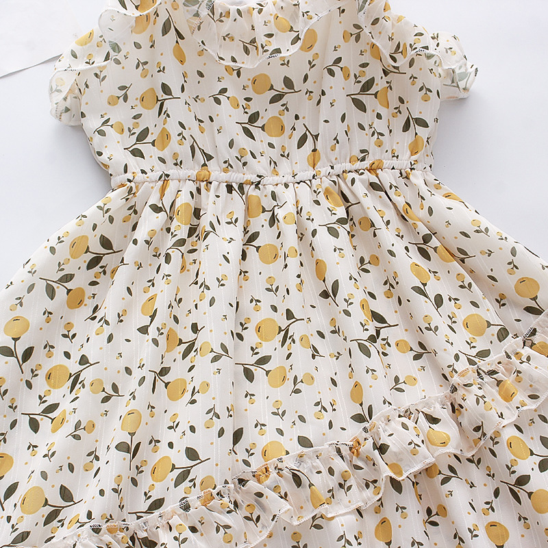 Kids Long Dresses For Girls Floral Princess Dresses Chiffon Dress Summer Sundress Beach Wear 2-12 T