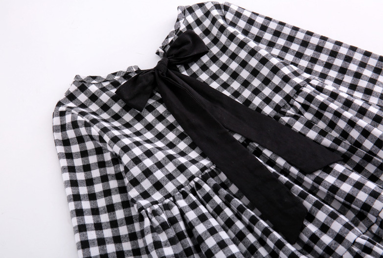 Midodo Girls long sleeved dress for children Clothing Korean plaid doll dress bow knot children's dress 2-12 Years 220002