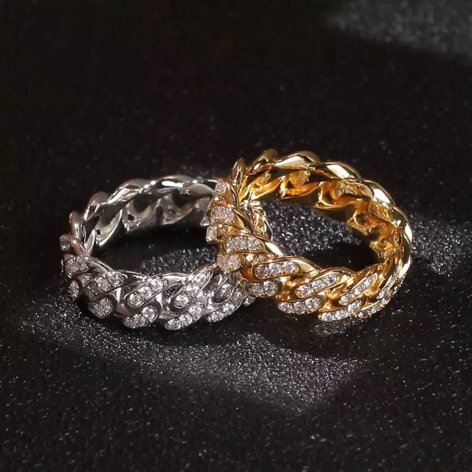 3Pcs/Set Hip Hop Men Bracelets+ Iced Out Crystal Watch +Ring set