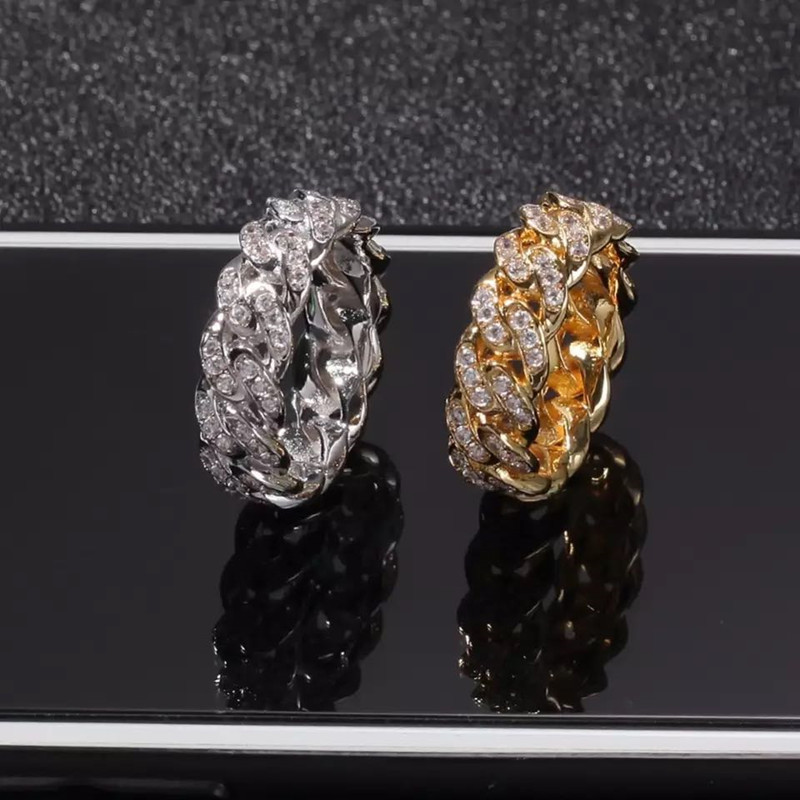 3Pcs/Set Hip Hop Men Bracelets+ Iced Out Crystal Watch +Ring set