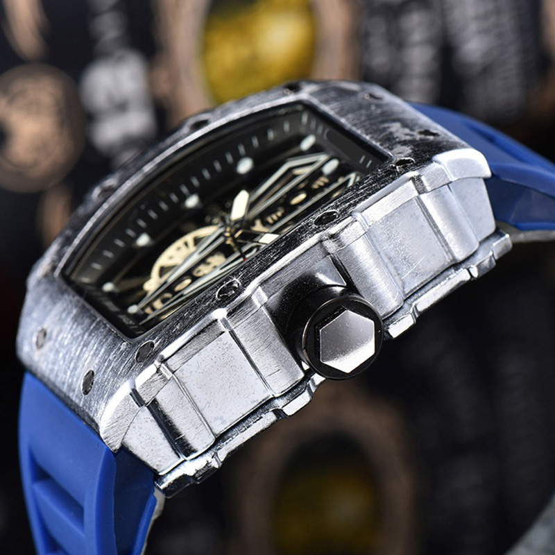 Richard Luxury Men Watches Quartz Designer Silicone Automati Strap Red Black Hot Selling Waterproof
