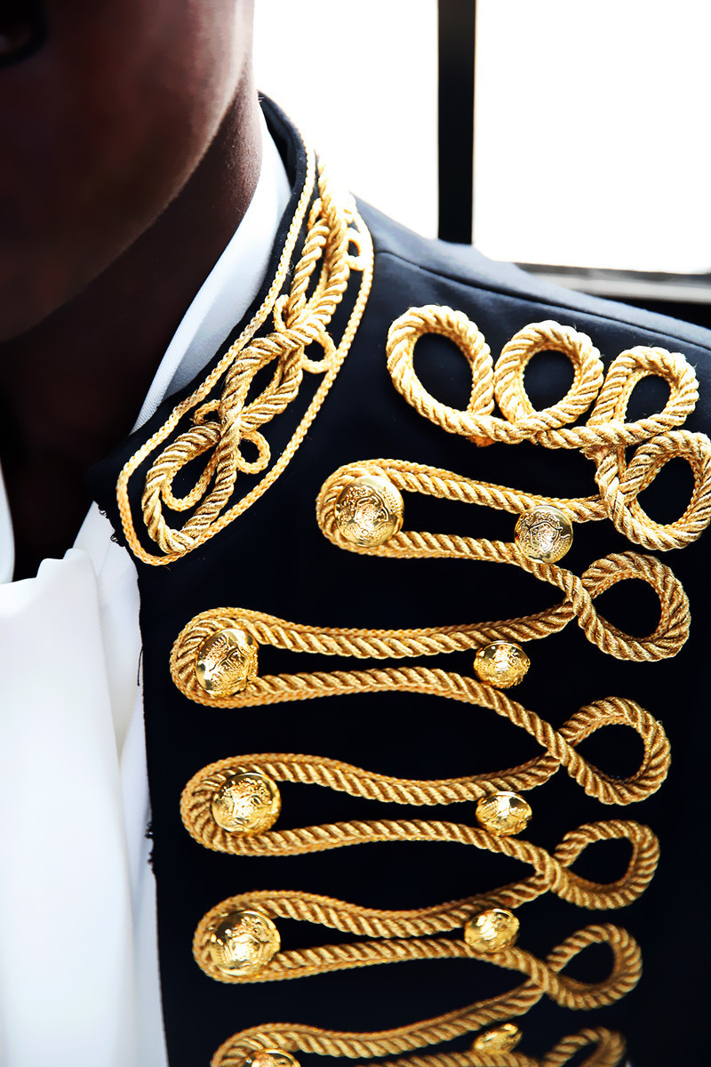 Blazers Men Black Gold Embroidery Jacket Coat Nightclub Male Singer Host Costume Studio Stage Wears