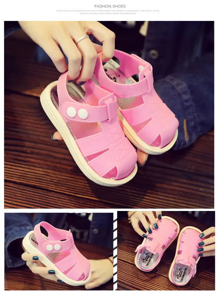 Baby shoes 2019 new summer sandals Baotou baby toddler anti-slip breathable baby beach shoes