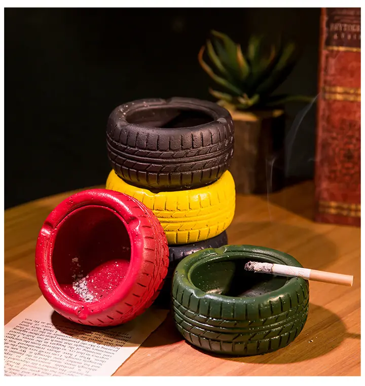 Cylinder tire ashtray  Creative personality ashtray Tidal wheel model    Furnishing articles