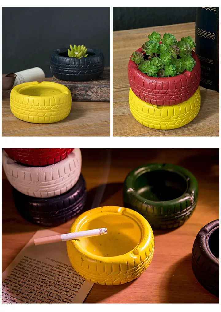Cylinder tire ashtray  Creative personality ashtray Tidal wheel model    Furnishing articles