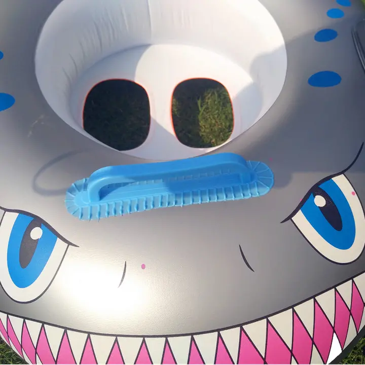 Inflatable shark boat Children's swimming rings  Silver baby swim ring with handle sitting circle