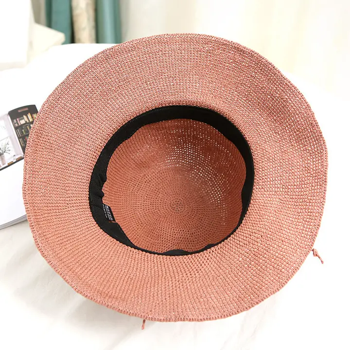 Folding beach sun hat for vacationThe fisherman bucket hats Lady's bow sun hat