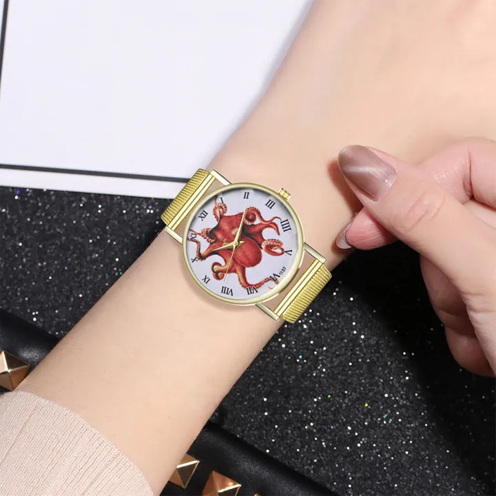 Watch golden Mesh belt strap Men's watch Quartz watch Fashion watches