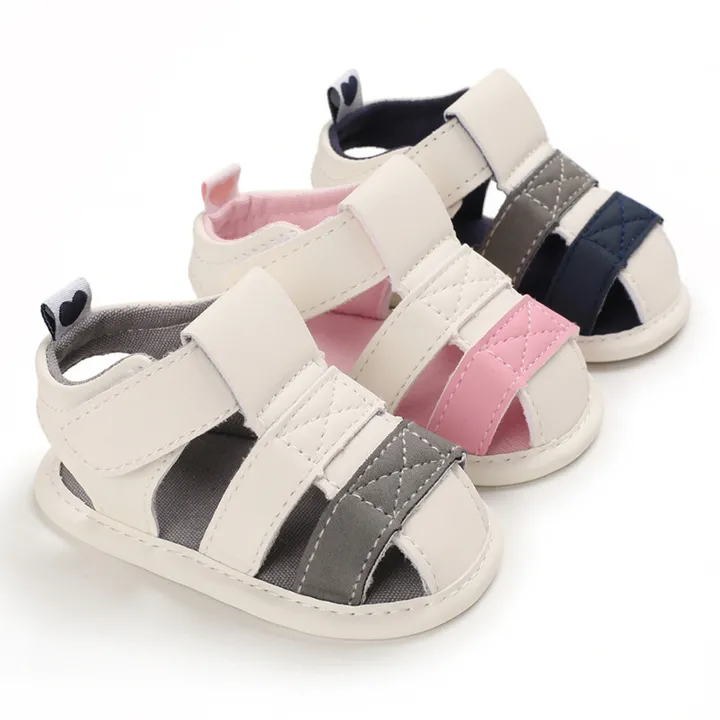 2022 Baby Summer Shoes Newborn Infant Baby Girl Boy Kids Crib Shoes Soft Sole Solid Hook Causal Anti Slip First Walkers 0-18M