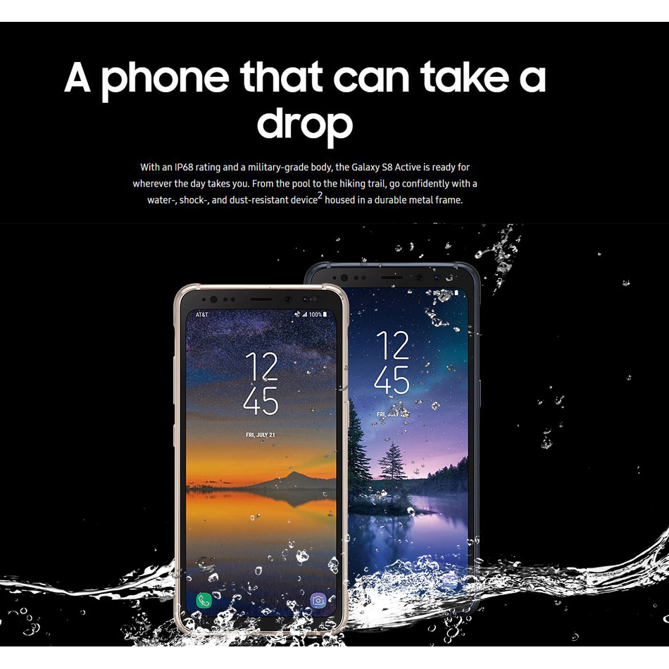Refurbished Samsung Galaxy S8 Active G892A 5.8" 4GB+64GB Snapdragon 835 12MP 8MP 4000mAh 4G Phone