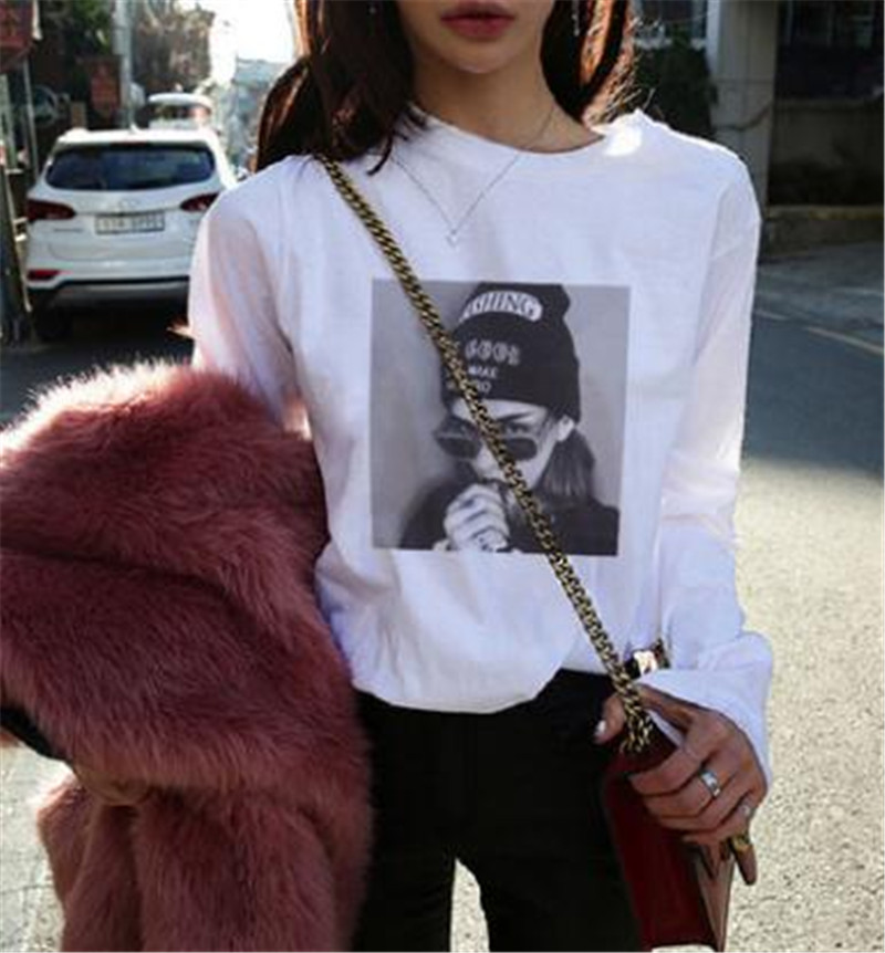 Women's Clothes 2019 new white long-sleeved t-shirt clothes loose wild student small shirt tide
