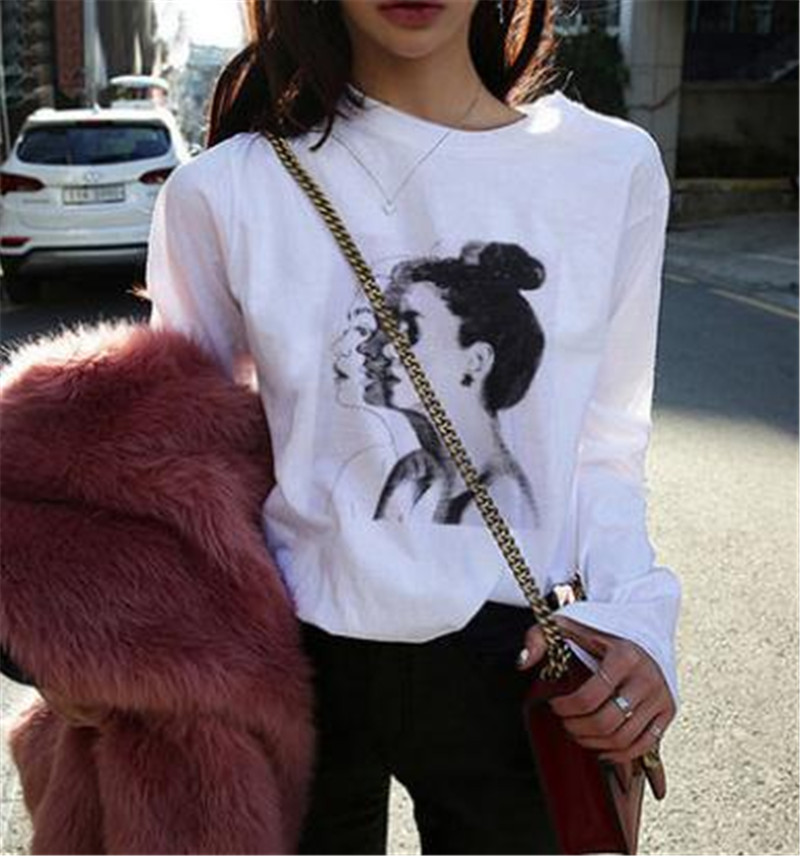 Women's Clothes 2019 new white long-sleeved t-shirt clothes loose wild student small shirt tide