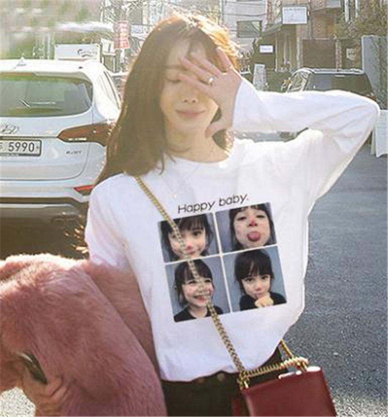 Women's Clothes 2019 new white long-sleeved t-shirt clothes loose wild student small shirt tide