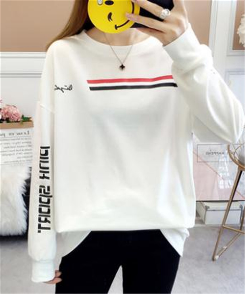Women's Clothes 2019 new fat mm long-sleeved T-shirt large size fat sister loose thin cover belly