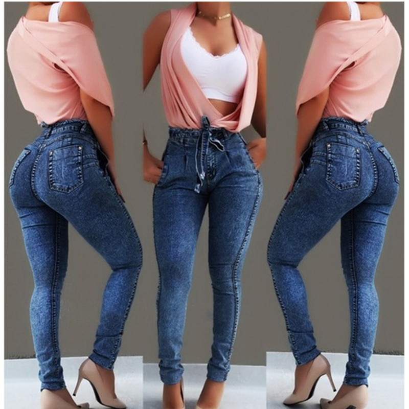 Jeans Newest Fashion Hot Women Lady Denim Skinny Pants High Waist Stretch Jeans Pencil Jeans