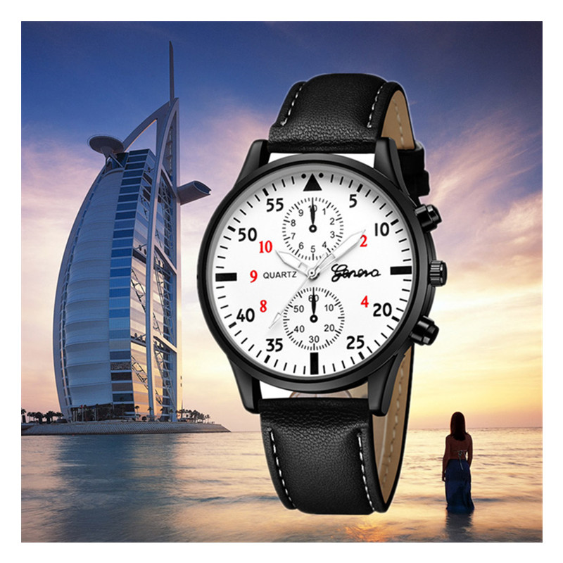 The Mens' Quartz Wrist Watches High Quality PU Leather Watch Strap Slim Dial Casual Waterproof