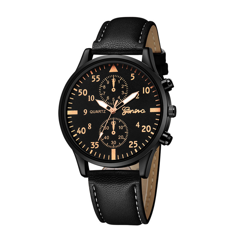 The Mens' Quartz Wrist Watches High Quality PU Leather Watch Strap Slim Dial Casual Waterproof