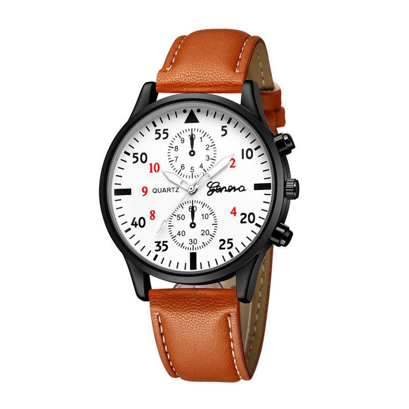 The Mens' Quartz Wrist Watches High Quality PU Leather Watch Strap Slim Dial Casual Waterproof